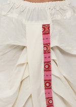 Thumbnail for Little Bansi Cotton Striped Kurta with Pearl Buttons & Dhoti -Pink & Cream - Distacart