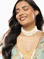 Thumbnail for White Brass Gold-Plated Necklace - Ruby Raang - Distacart