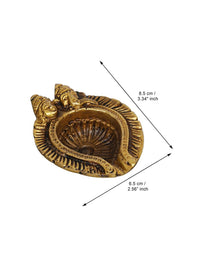 Thumbnail for eCraftIndia 4 Pieces Beige Lakshmi & Lord Ganesha Diyas - Distacart
