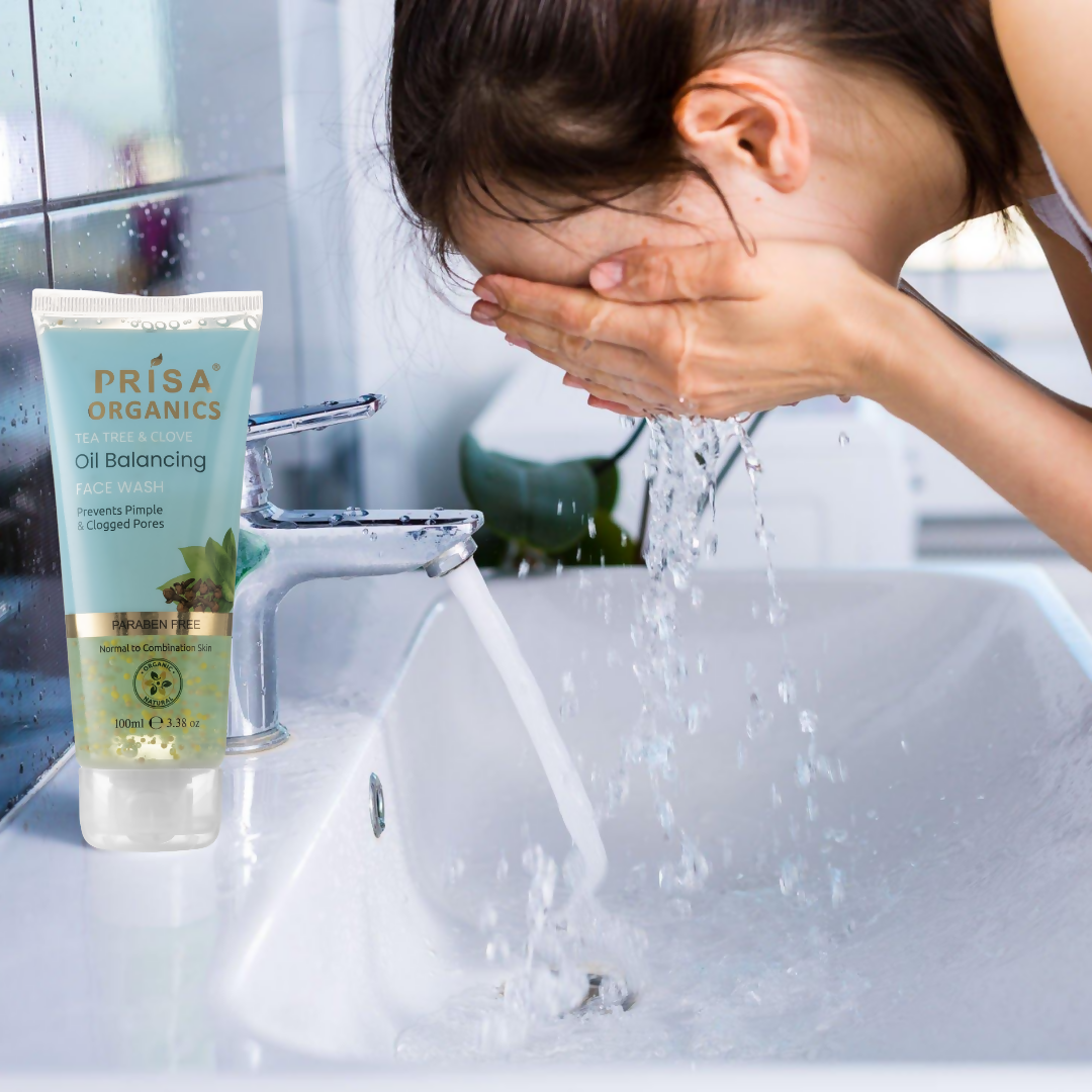 Prisa Organics Tea Tree & Clove, Oil Balancing Face Wash - Distacart