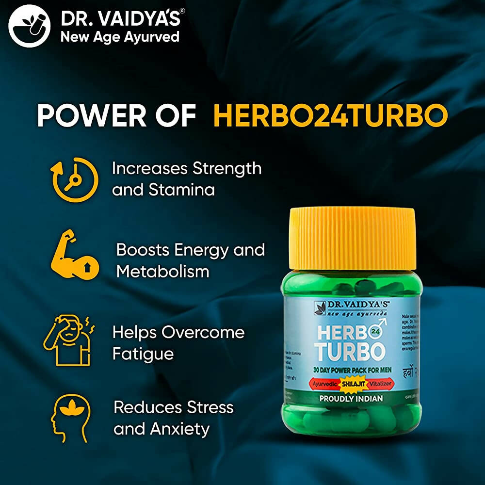 Dr. Vaidya's Herbo 24 Turbo Capsules For Men - Distacart