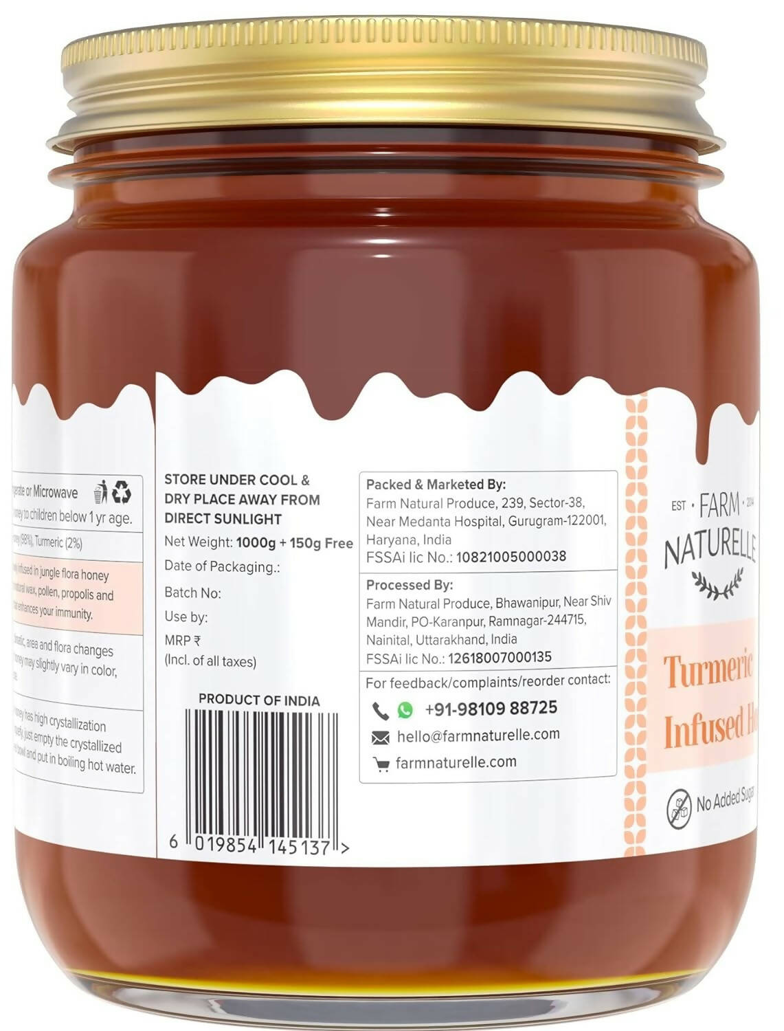 Farm Naturelle Turmeric Infused Honey - Distacart