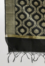Thumbnail for Mominos Fashion Moeza Women's Banarsi Silk All Over Woven Design Black Dupatta - Distacart