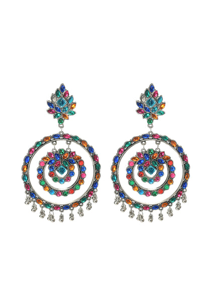 Mominos Fashion Johar Kamal Women's Multi Colour Kundan Circles Earrings - Distacart
