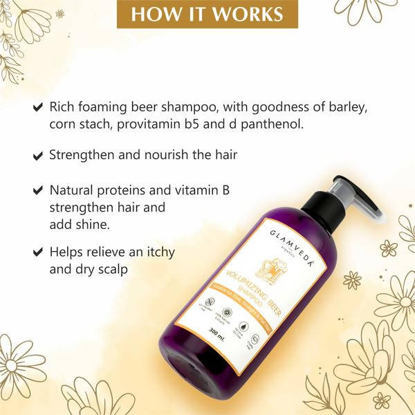 Glamveda Volumizing Beer Shampoo