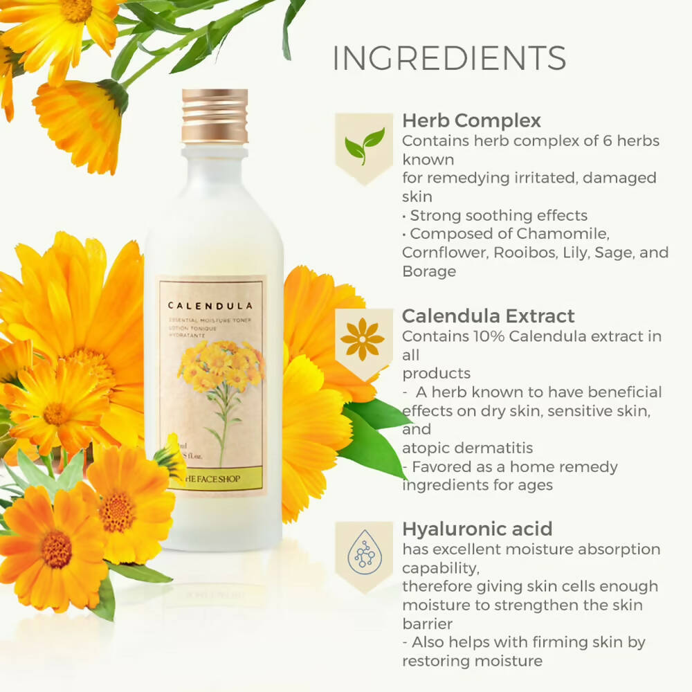 The Face Shop Calendula Essential Moisture Toner - Distacart