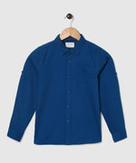 Thumbnail for Manet Boys Full Sleeves Solid Shirt - Dark Blue - Distacart