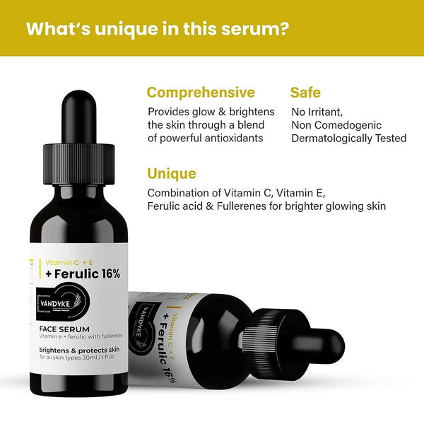 Vandyke Vitamin C + E + Ferulic 16% Face Serum - Distacart