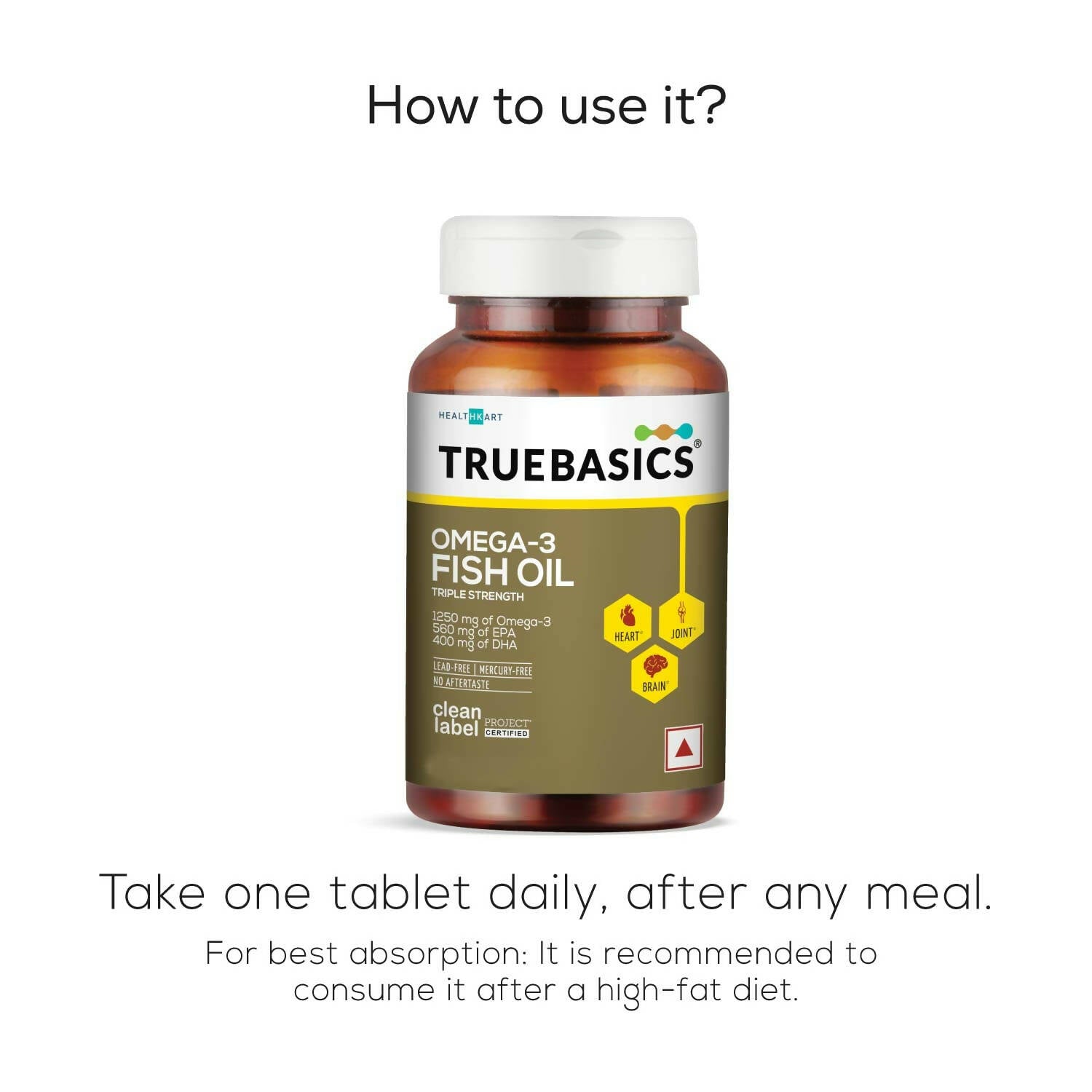 TrueBasics Omega-3 Fish Oil Capsules for Women & Men - Distacart