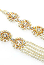 Thumbnail for Mominos Fashion Johar Kamal Gold-Plated Rani Haar with Off white Pearls Jewellery Set - Distacart