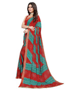 Thumbnail for Vamika Red Georgette Printed With Lace Saree (MANYA RED RAMA) - Distacart