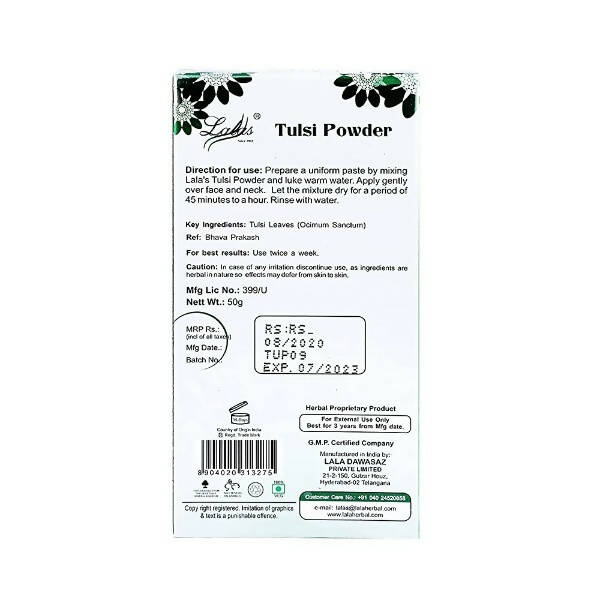 Lalas Tulsi Powder - Distacart