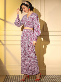 Thumbnail for Pink Crepe Digital Printed Top With Matching Trouser - Shivani - Distacart