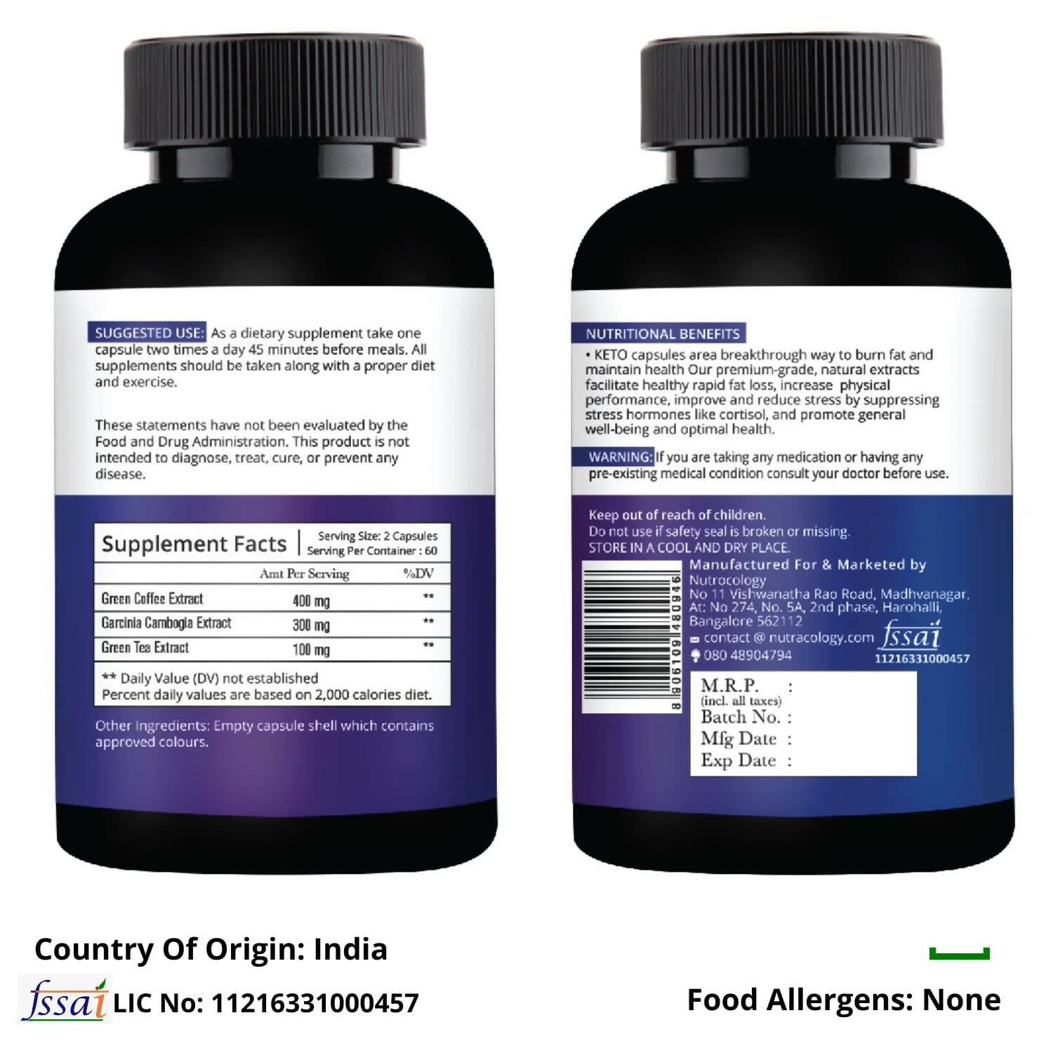 Nutracology Keto Capsules For Weight Loss Capsules - Distacart