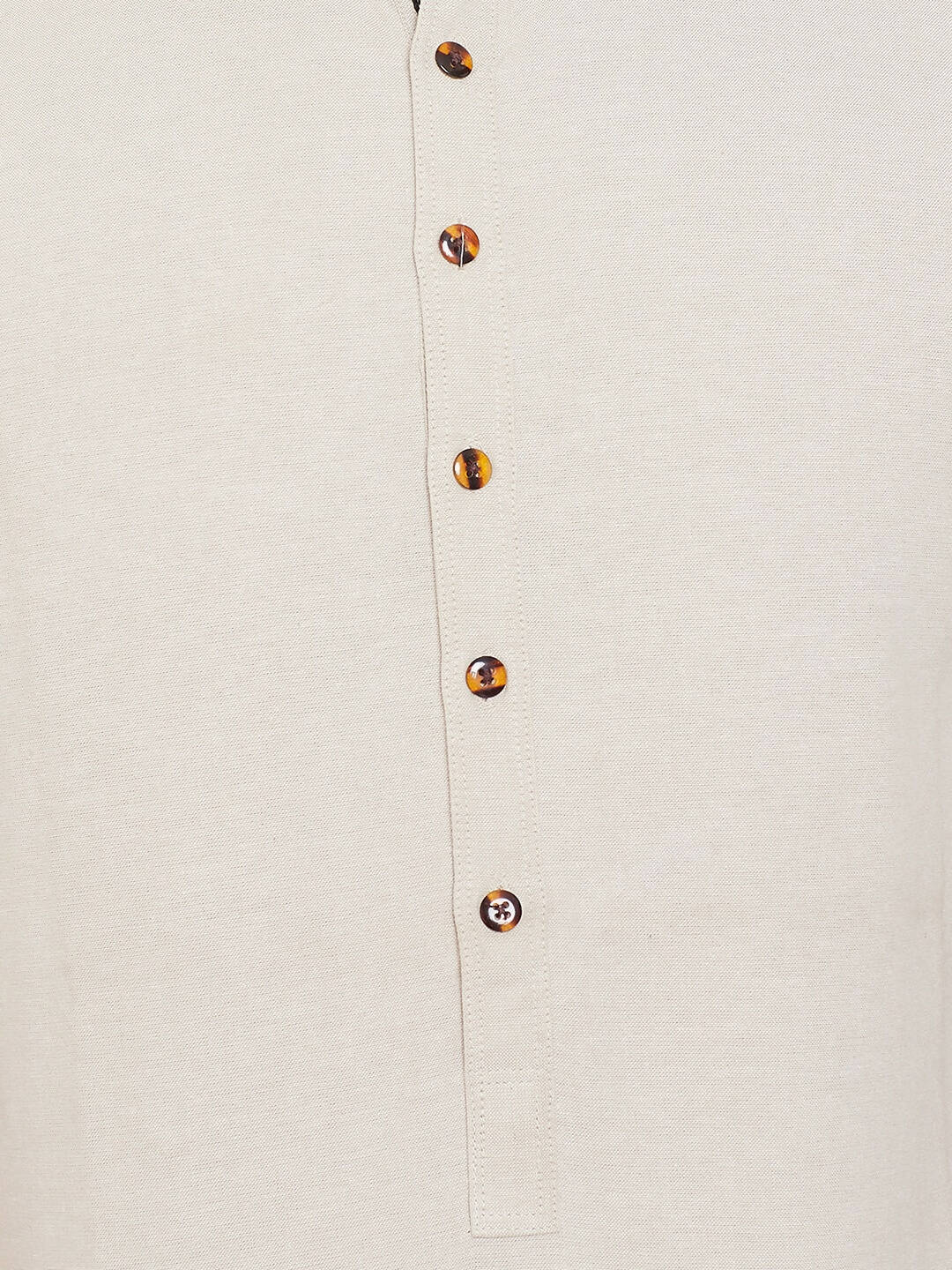 Even Apparels Beige Pure Cotton Men's Kurta With Band Collar - Distacart