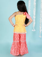 Thumbnail for Lil Drama Girls Kurta Sharara Set - Yellow - Distacart