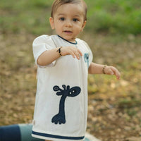 Thumbnail for Mhyssa Emma White and Blue Puff Sleeve Frock - Distacart
