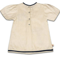 Thumbnail for Mhyssa Emma White and Blue Puff Sleeve Frock - Distacart