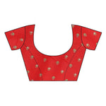 Thumbnail for Vamika Printed Jute Silk Red blouse