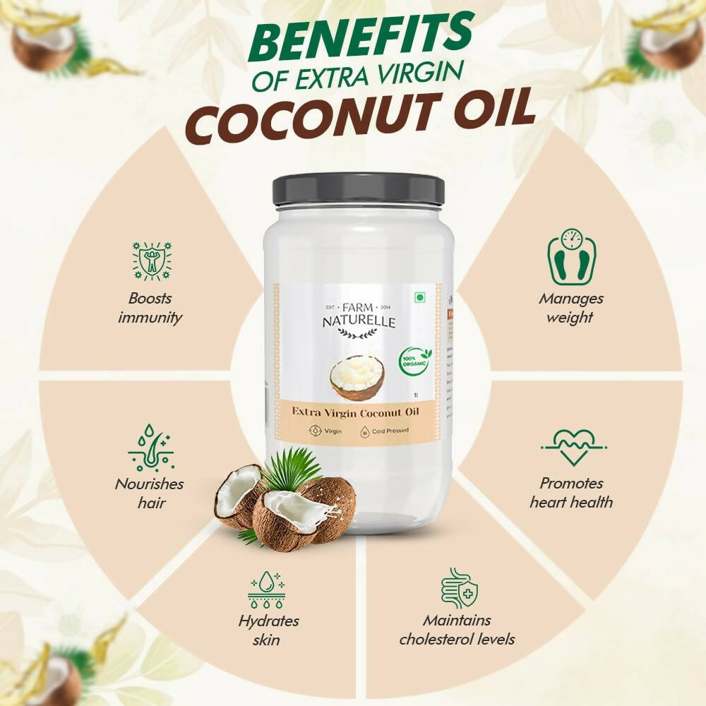 Farm Naturelle 100% Pure Organic Extra-Virgin Cold Pressed Coconut Oil - Distacart