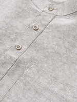 Thumbnail for RIAG Men's Grey Cotton Short Ethnic Kurta - Distacart