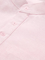 Thumbnail for RIAG Men's Pink Cotton Short Ethnic Kurta - Distacart