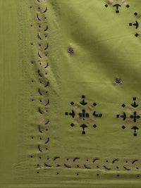 Thumbnail for Yufta Women Blue and Green Embroidered Kurta with Trouser and Dupatta Set