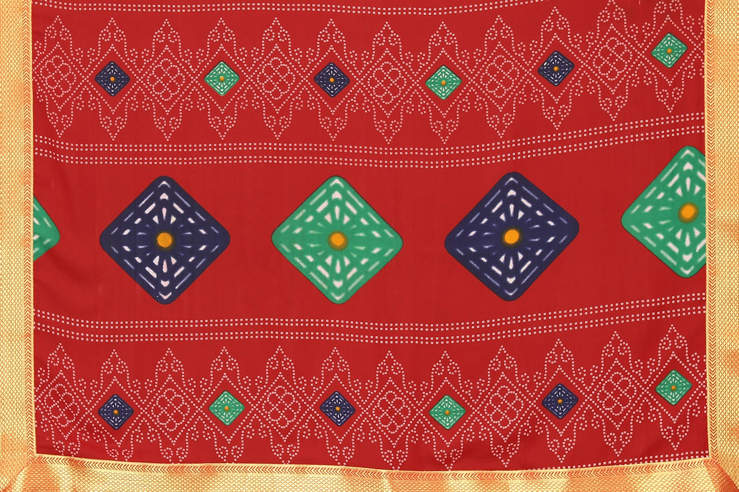 Vamika Red Georgette Printed With Lace Saree - Distacart