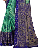 Thumbnail for Vamika Rama&Blue Designer Brasso Sarees With Exclusive Soft Banarsi Brocket Lace - Distacart