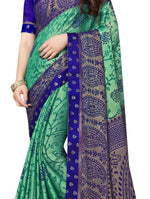 Thumbnail for Vamika Rama&Blue Designer Brasso Sarees With Exclusive Soft Banarsi Brocket Lace - Distacart