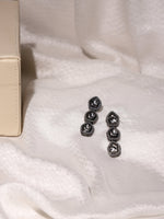 Thumbnail for Black Geometric Kundan Drop Earrings - Ruby Raang - Distacart