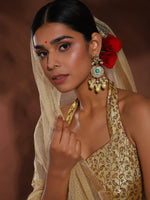 Thumbnail for White Gold Plated Circular Drop Earrings - Ruby Raang - Distacart