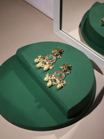 Thumbnail for White Gold Plated Circular Drop Earrings - Ruby Raang - Distacart