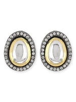 Thumbnail for Black Teardrop Kundan Shaped Studs Earrings - Ruby Raang - Distacart