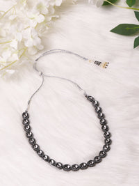 Thumbnail for Black Brass Rhodium-Plated Necklace - Ruby Raang - Distacart