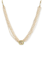 Thumbnail for Gold-Toned White Gold-Plated Handcrafted Necklace - Ruby Raang - Distacart