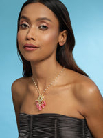 Thumbnail for Gold-Plated Pink Brass Necklace - Ruby Raang - Distacart