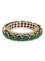 Thumbnail for Gold Plated Kundan Meenakari Bangle - Ruby Raang - Distacart