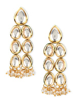 Thumbnail for Silver Gold-Plated Contemporary Jhumkas Earrings - Ruby Raang - Distacart