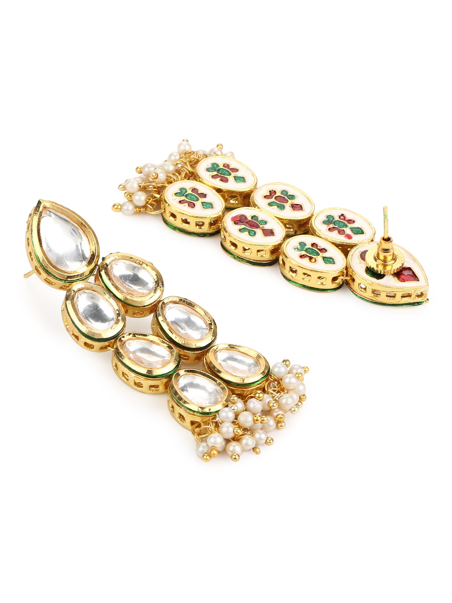 Silver Gold-Plated Contemporary Jhumkas Earrings - Ruby Raang - Distacart