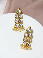 Thumbnail for Silver Gold-Plated Contemporary Jhumkas Earrings - Ruby Raang - Distacart
