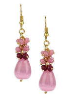 Thumbnail for Pink Contemporary Gold-Plated Drop Earrings - Ruby Raang - Distacart