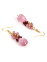 Thumbnail for Pink Contemporary Gold-Plated Drop Earrings - Ruby Raang - Distacart