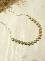 Thumbnail for Gold-Plated White Brass Kundan Necklace - Ruby Raang - Distacart