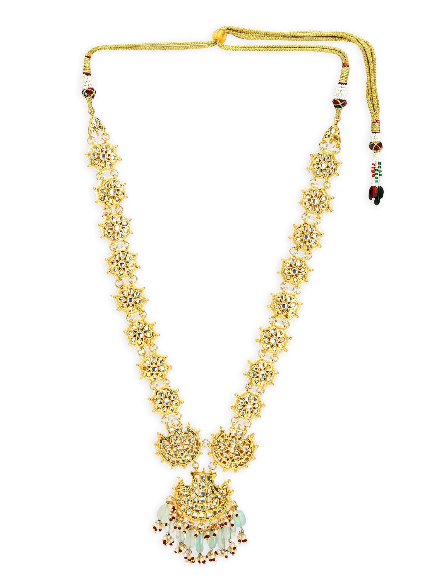 Gold-Toned White Brass Gold-Plated Necklace - Ruby Raang - Distacart