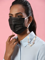 Thumbnail for White Gold Toned Embellished Mask Chain - Ruby Raang - Distacart