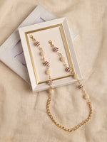 Thumbnail for White Gold Toned Embellished Mask Chain - Ruby Raang - Distacart