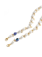 Thumbnail for White Gold-Toned Embellished Mask Chain - Ruby Raang - Distacart