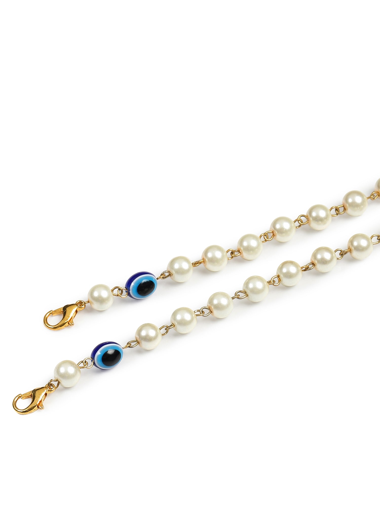 White Embellished Mask Chain - Ruby Raang - Distacart