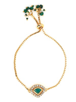 Thumbnail for Women's Gold-Plated Green Brass Charm Bracelet - Ruby Raang - Distacart
